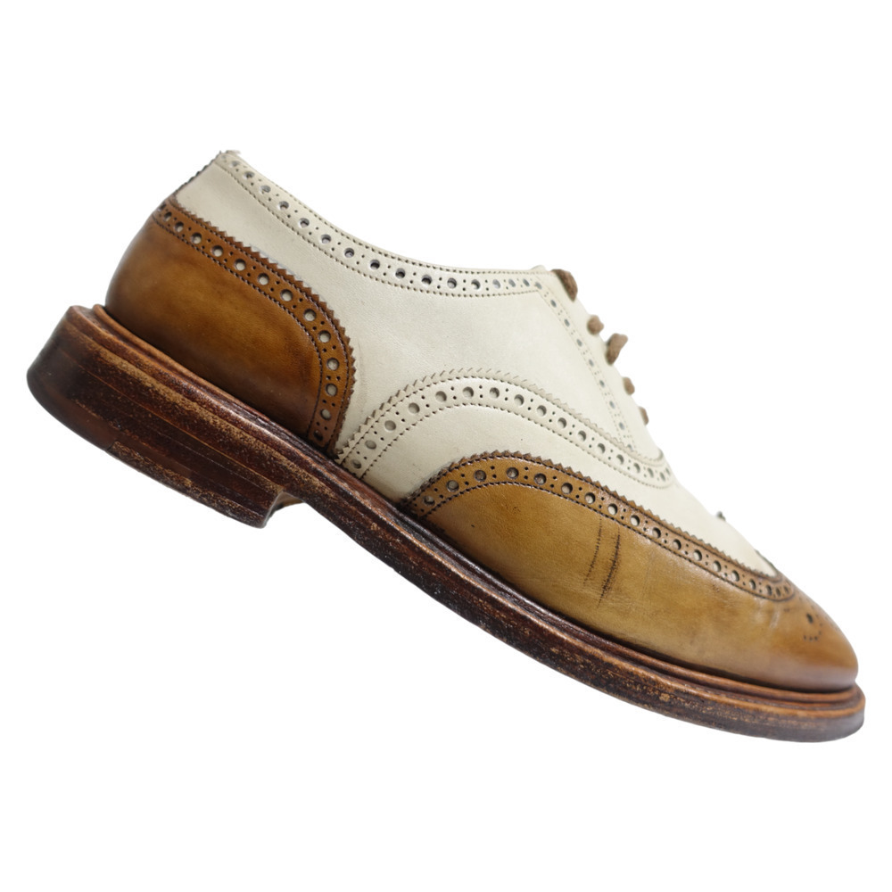 HERRING SHOES CHEANEY Dress Shoe Wingtip Spectator Brown Oxfords 9.5D,US/8.5F,UK